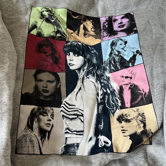 Eras Tour Taylor Swift Grey Quarter Zip Quarterzip Sweatshirt Merch Midnights - Picture 4 of 6